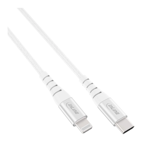 Bild von InLine USB-C Lightning Kabel – für iPad, iPhone, iPod – silber/Alu – 1m MFi-zertifiziert