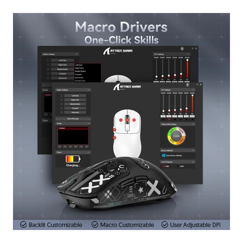 Bild von Die ATTACK SHARK X3 – Ultraleichte Gaming-Maus mit PixArt PAW3395