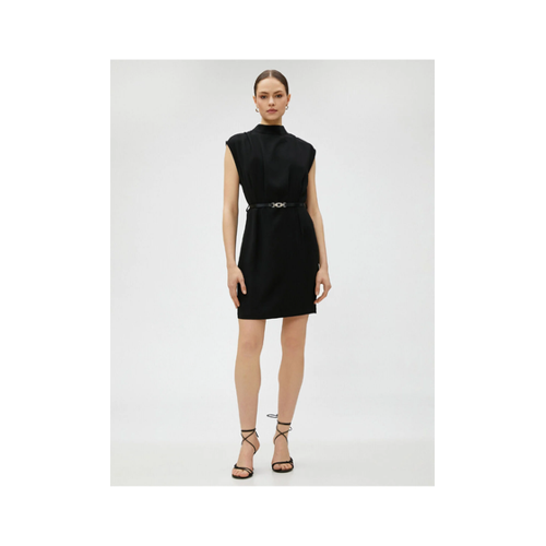 Bild von Koton Drapiertes Kurzes Kleid Mit Stehkragen für Damen