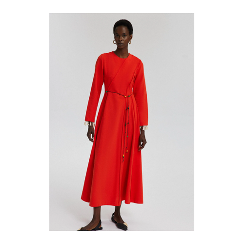 Bild von Touché Privé Leinenkleid – Geripptes Detail für Damen