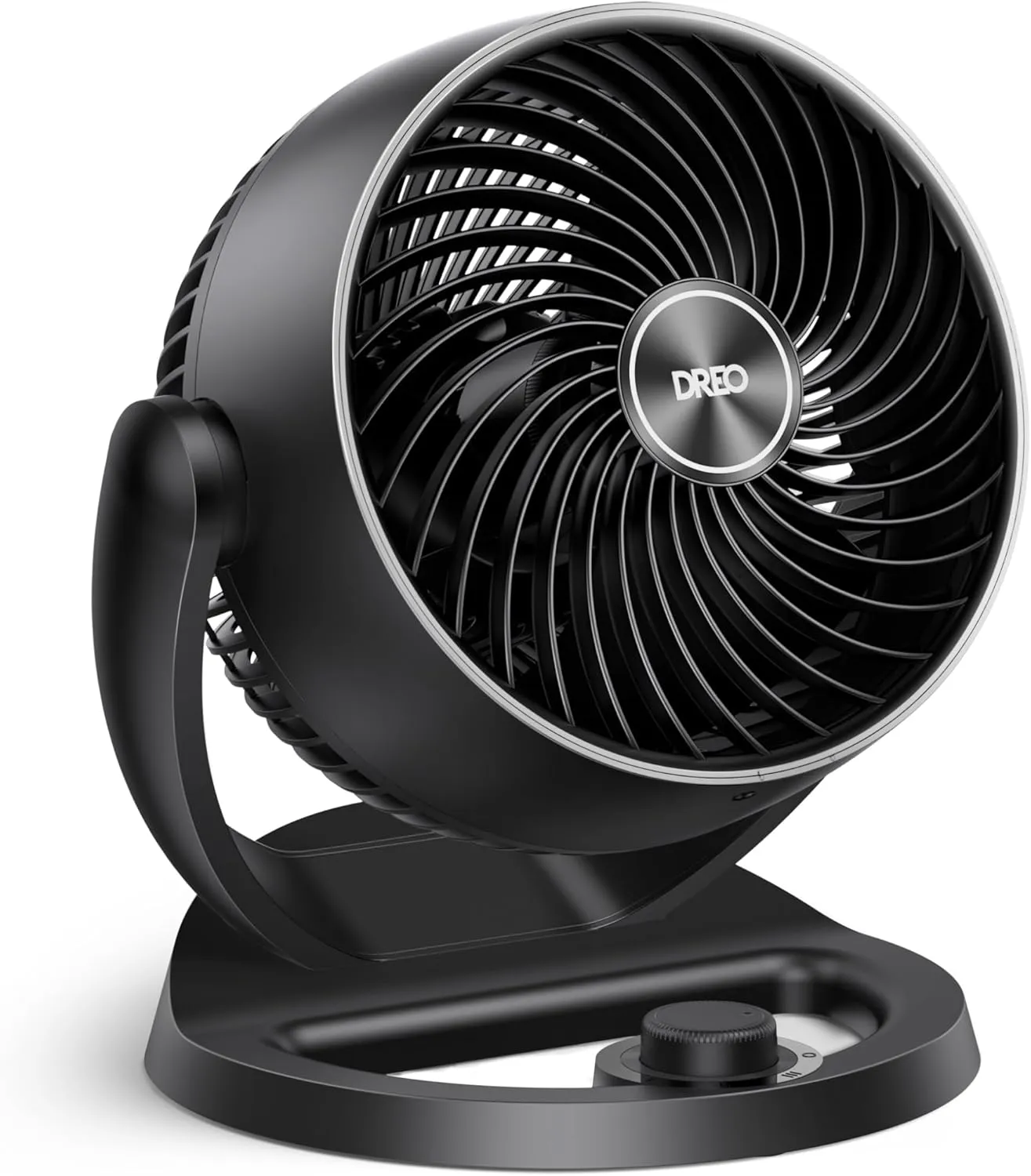 Bild von Dreo Fox One Tischventilator in Schwarz mit 28 dB Geräuschpegel, 3 Geschwindigkeitsstufen und 120° Neigungswinkel