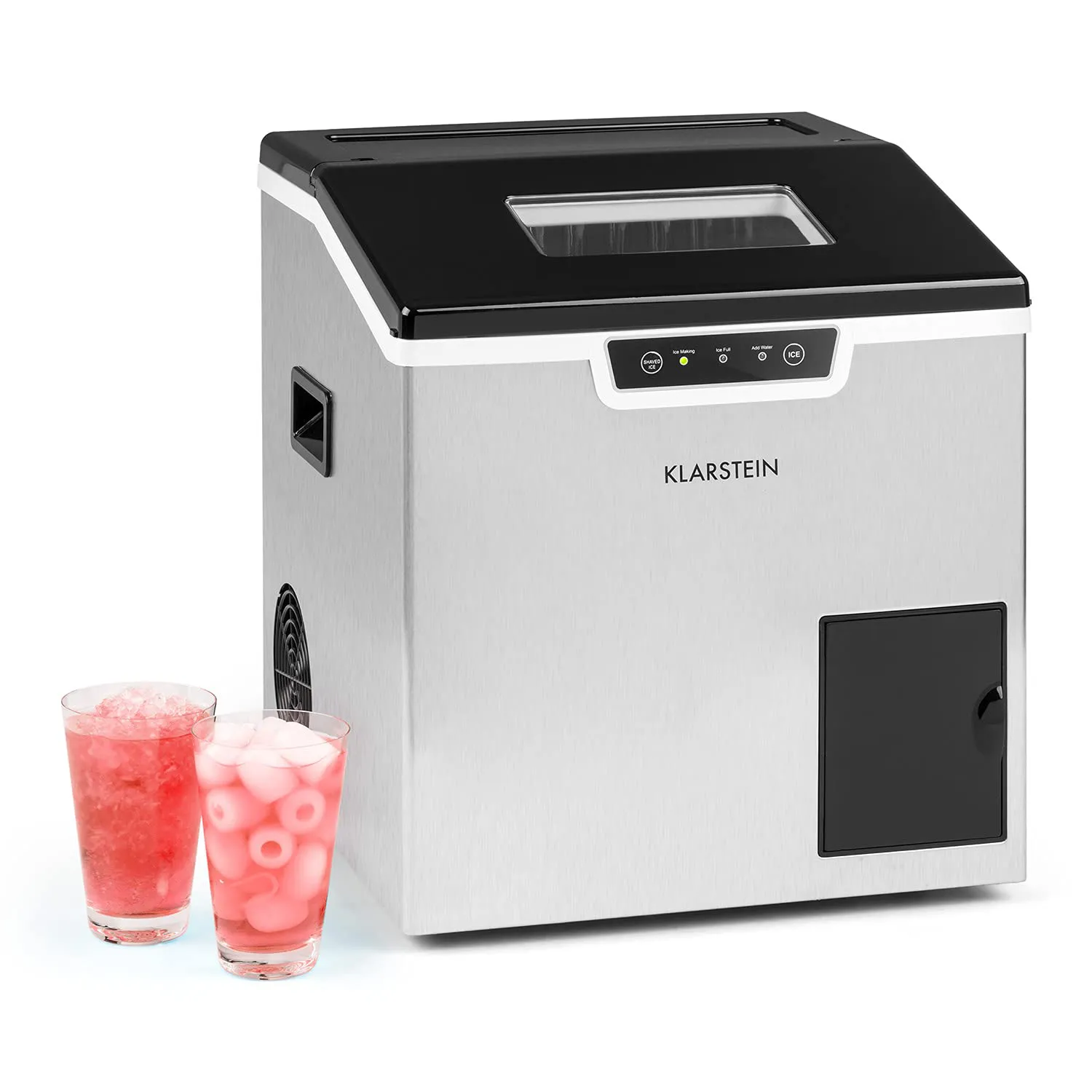 Bild von Klarstein Eiswürfelmaschine mit 3 Litern für 20 kg Crushed Eis, selbstreinigend und für mittelgroße Eiswürfel