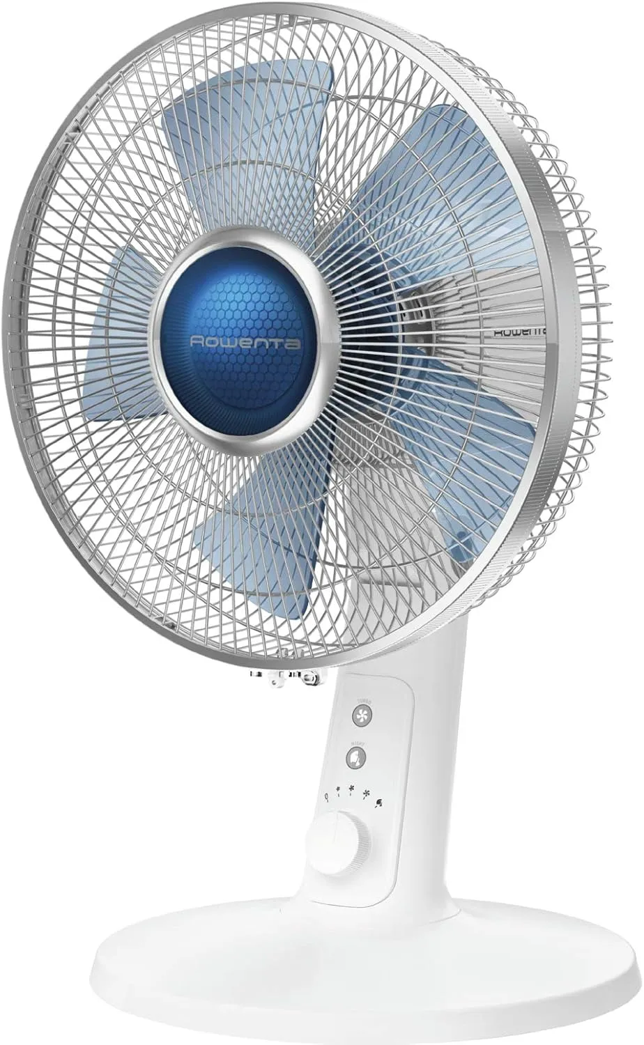 Bild von Rowenta VU2730 Tischventilator mit Turbo Silence Technologie, 4 Geschwindigkeiten, Stille-Nacht-Modus und automatischer Oszillation in Weiß