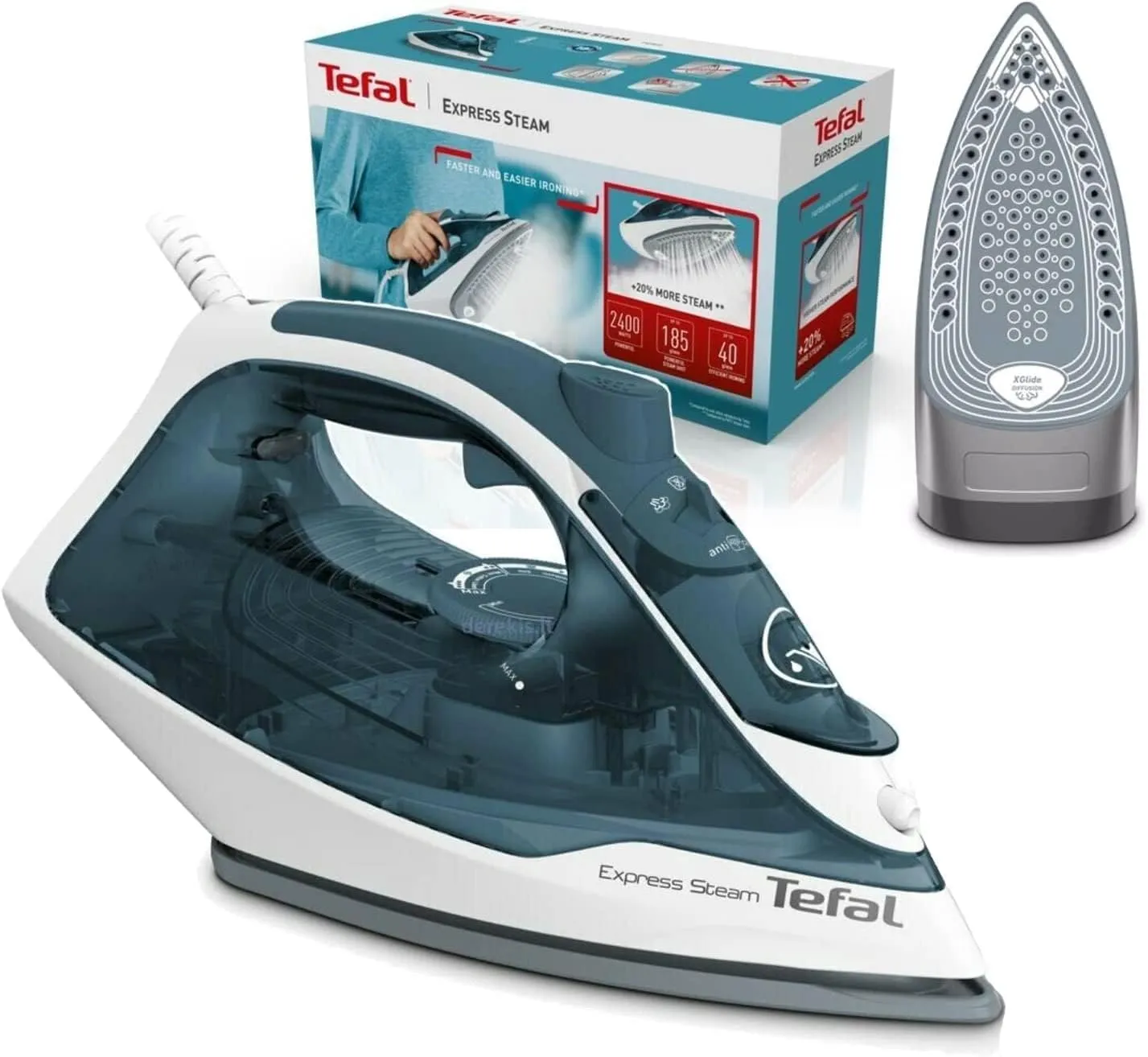 Bild von Tefal Express Power Dampfbügeleisen mit 2400 Watt und 185 g Dampfstoß