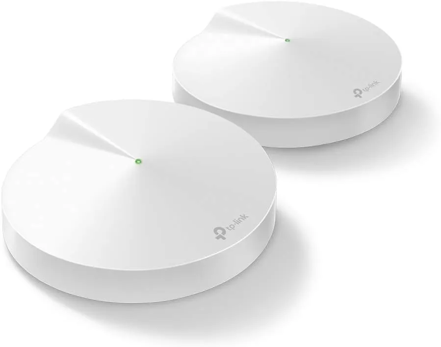 Bild von TP-Link Deco M9 Plus Mesh WLAN Router Set mit drei Geräten und einer Abdeckung von bis zu 600 Quadratmetern, ausgestattet mit zwei Gigabit Ports