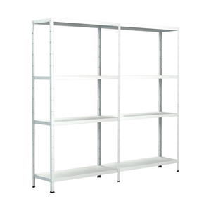 Bild von SCHULTE Regalwelt Steck-Grundregal und Anbauregal | 180 x 220 x 35 cm | 8 Böden | weiß | Tragkraft 340 kg