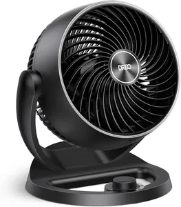 Bild von Dreo Fox One Tischventilator in Schwarz mit 28 dB Geräuschpegel, 3 Geschwindigkeitsstufen und 120° Neigungswinkel