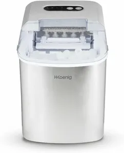 Bild von H.Koenig KB14 Eiswürfelmaschine mit einer täglichen Produktion von 12 kg Eiswürfeln und zwei Eiswürfelgrößen in Silber und Edelstahl