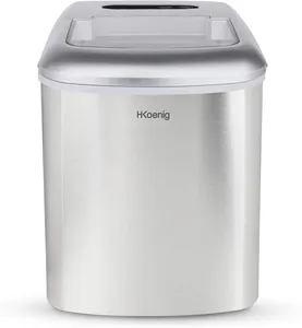 Bild von H.Koenig KB20 Eiswürfelmaschine mit einer täglichen Produktion von 12 kg Eiswürfeln und zwei Eiswürfelgrößen in Silber und Edelstahl