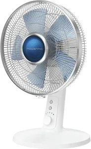 Bild von Rowenta VU2730 Tischventilator mit Turbo Silence Technologie, 4 Geschwindigkeiten, Stille-Nacht-Modus und automatischer Oszillation in Weiß