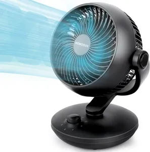 Bild von WOWDSGN Tischventilator mit leiser 24 dB Betriebslautstärke, 3D Turbo-Luftzirkulator, 100° und 80° Oszillation sowie 3 Geschwindigkeitsstufen in Schwarz